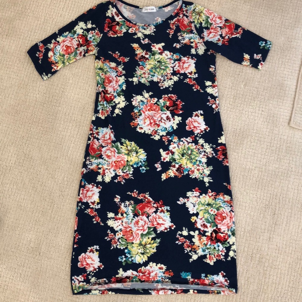 Navy Flowered Dress